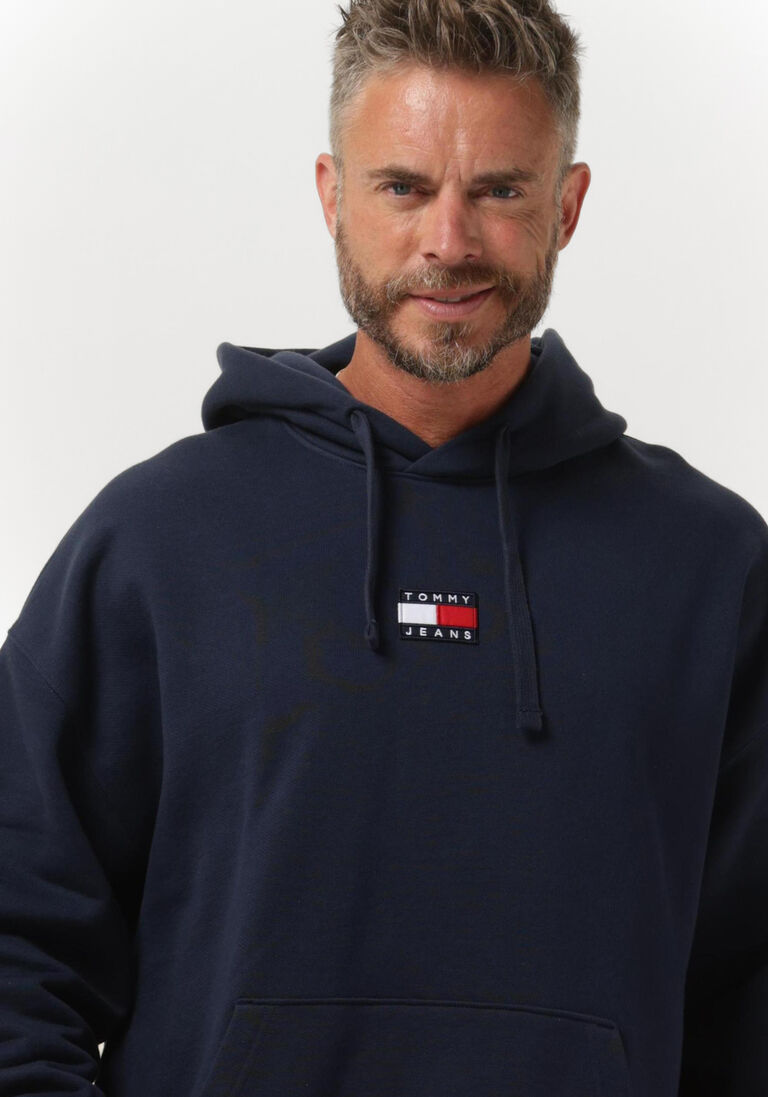 TOMMY JEANS donkerblauwe tommy jeans sweater tjm tommy badge hoodie