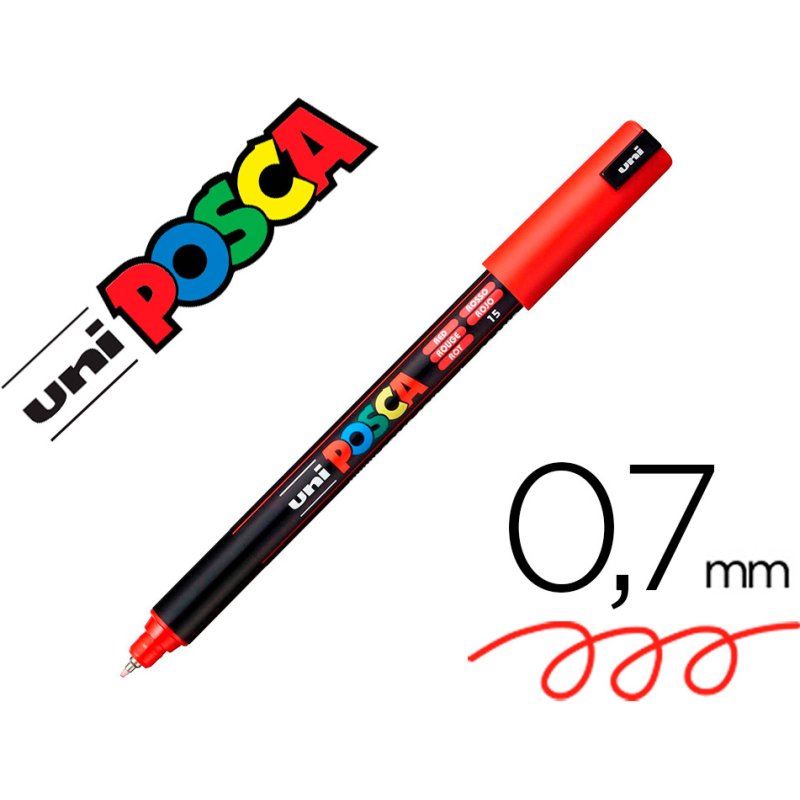 Marqueur posca pc1mr base eau pointe calibree extra fine    0,7mm sans odeurs/alcool/solvant coloris rouge
