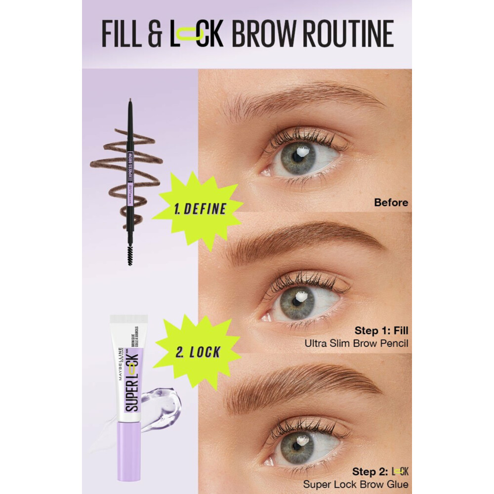 Maybelline Super Lock Brow Glue Wenkbrauwgel Clear8 gr