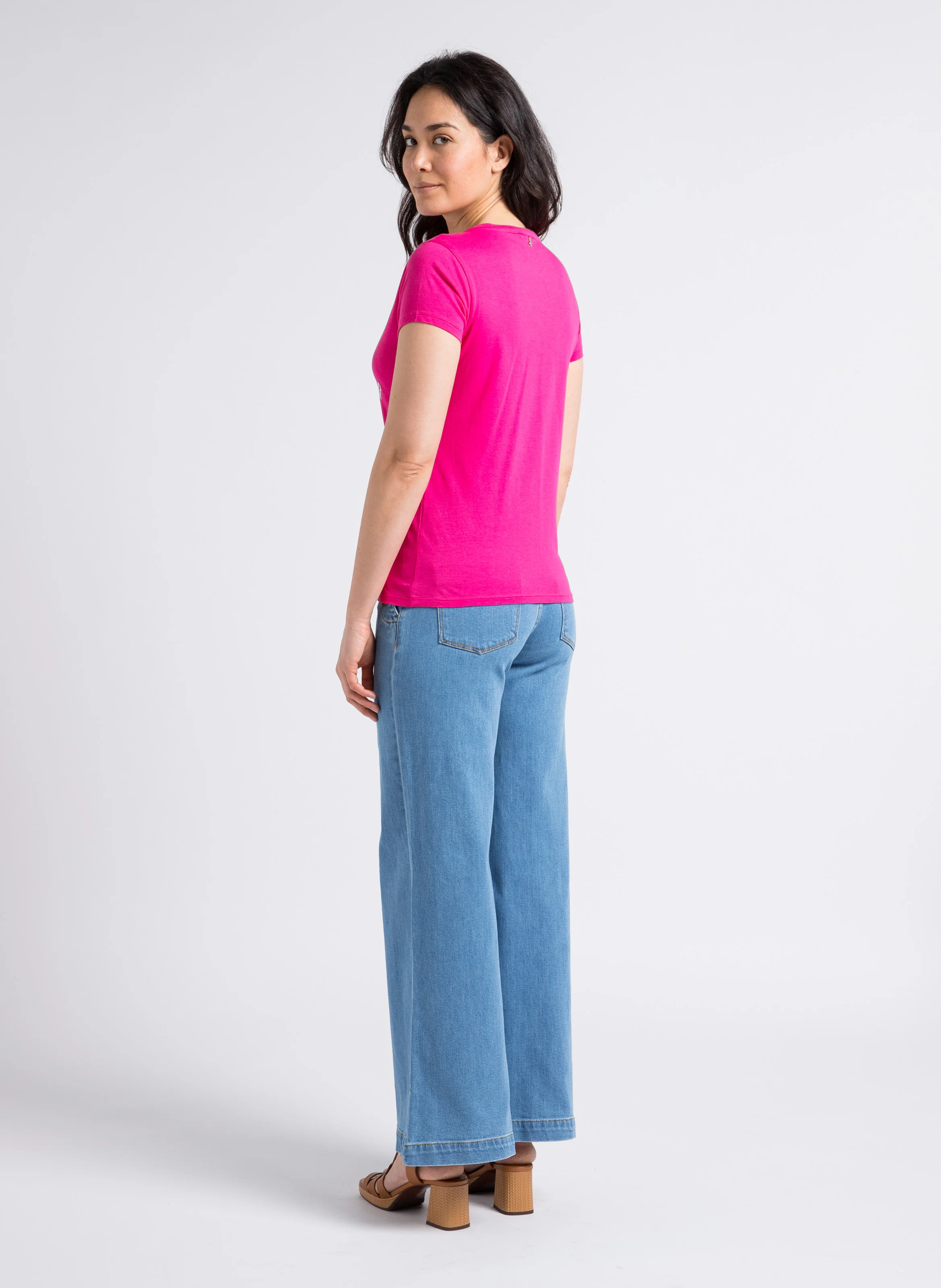 LE HAILEY - Jean large en deim délavé | Bleu