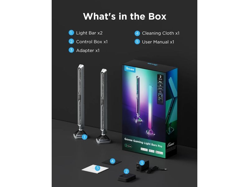Govee Gaming-Lichtleisten Pro Dynamische RGBIC-Beleuchtung