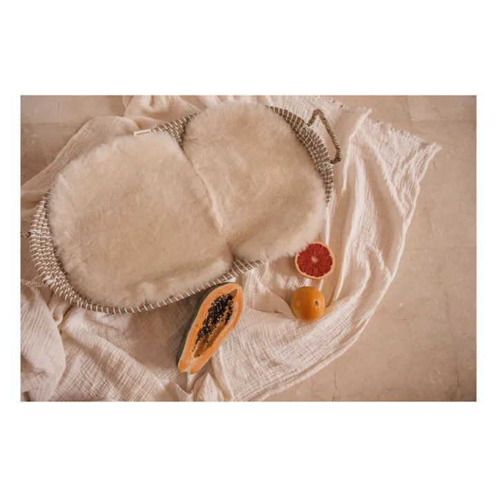 BINIBAMBA Peau de mouton pour poussette et couffin - 68x44 cm | Milk