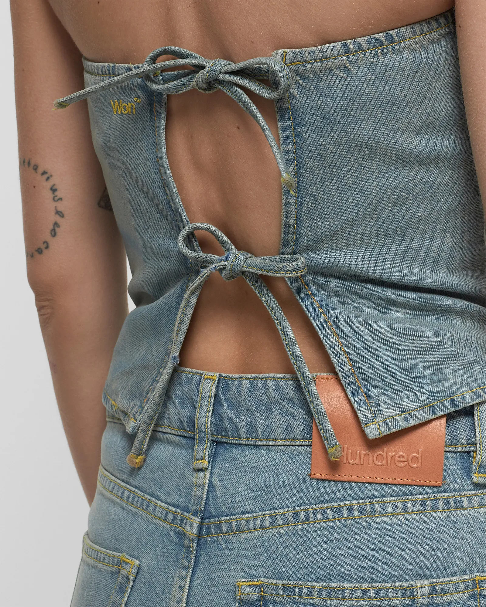 Won Hundred Monica Deconstructed Blue 6 Top