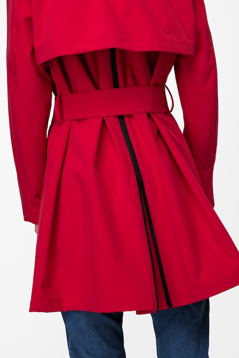 Trenchcoat, Kapuze, Bindegürtel, Langarm