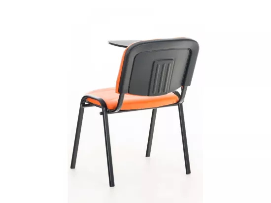 Chaise de salle à manger - Similicuir & Métal noir mat - Orange - Ken mit Klapptisch