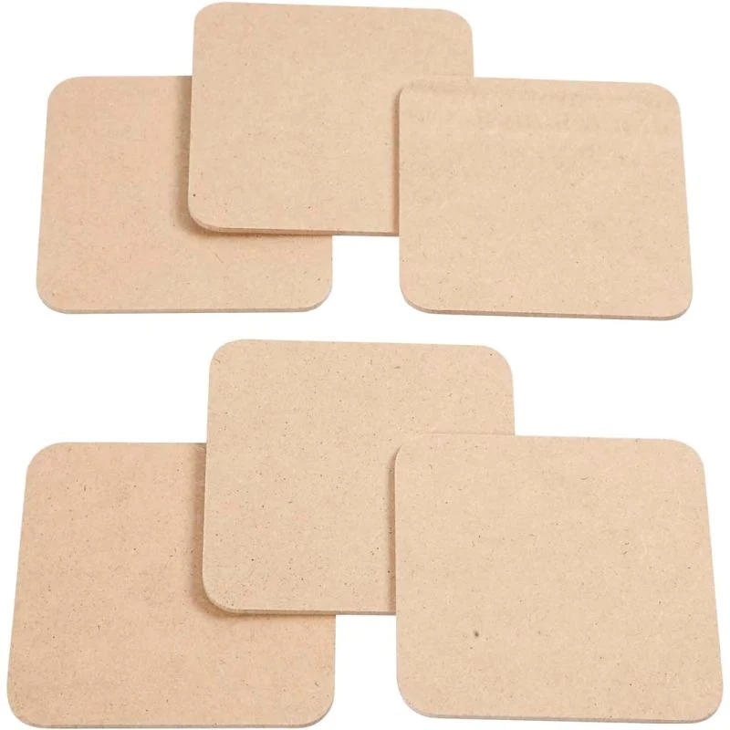 6 sous-verres en bois à décorer - 10 x 10 cm Creavea