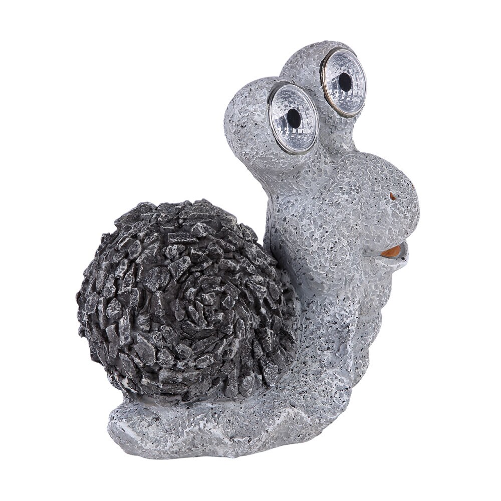 LED Solarleuchte, Eule Schnecke, grau, Akku