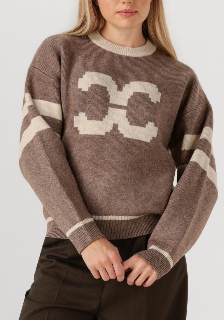 bruine co'couture trui row coco logo knit