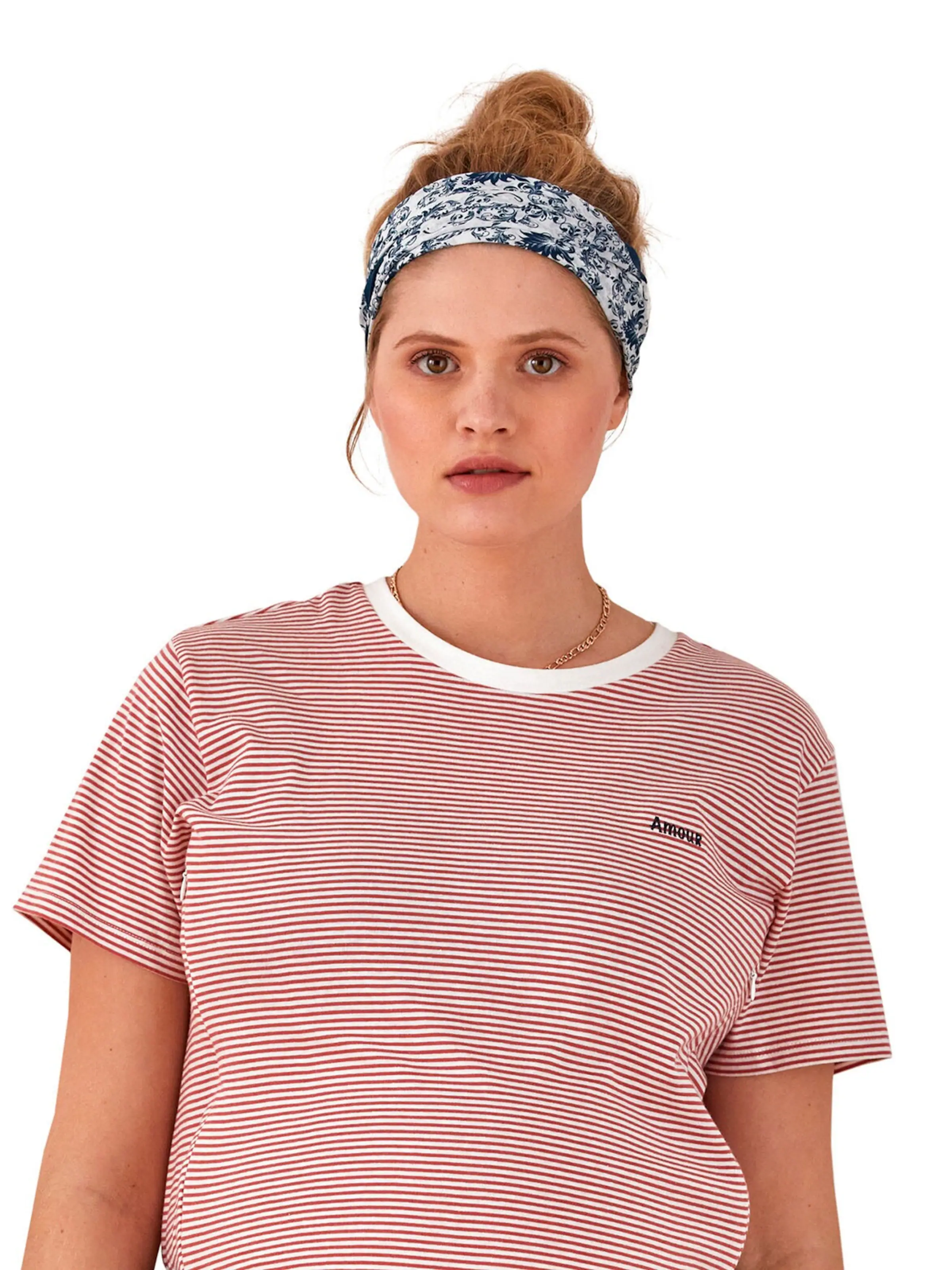 Vertbaudet T-Shirt aus Baumwolle, Schwangerschaft & Stillzeit rot gestreift
