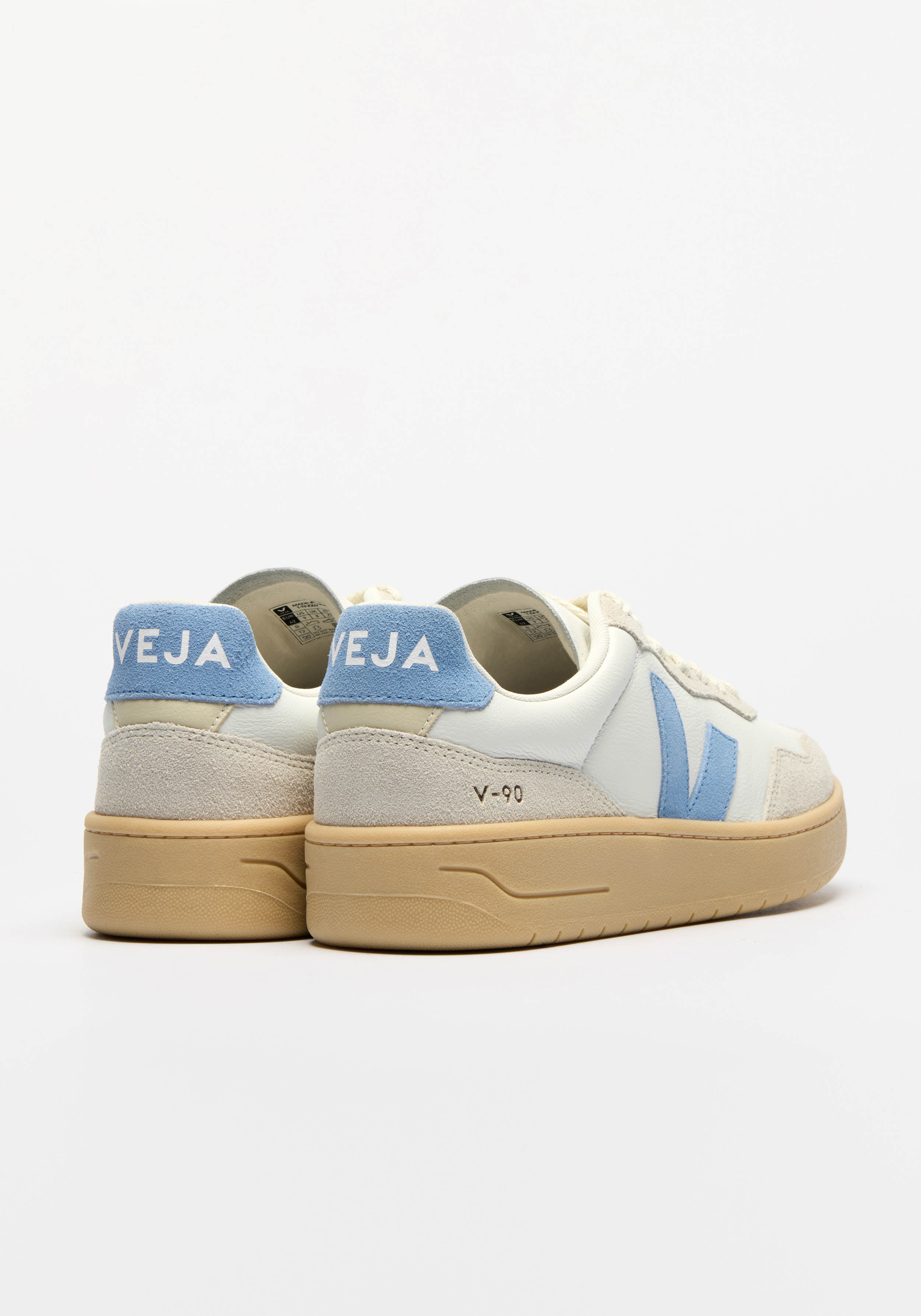 Veja Sneaker V-90 O.T. Leather Extra White Aqua Natural