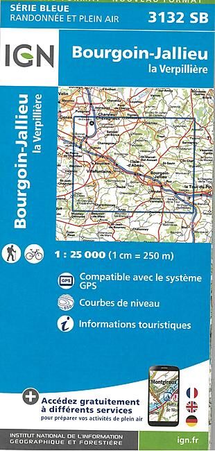 IGN - 3132 SB BOURGOIN JALLIEU 1 25 000