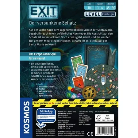 KOSMOS EXIT Das Spiel Der versunkene Schatz