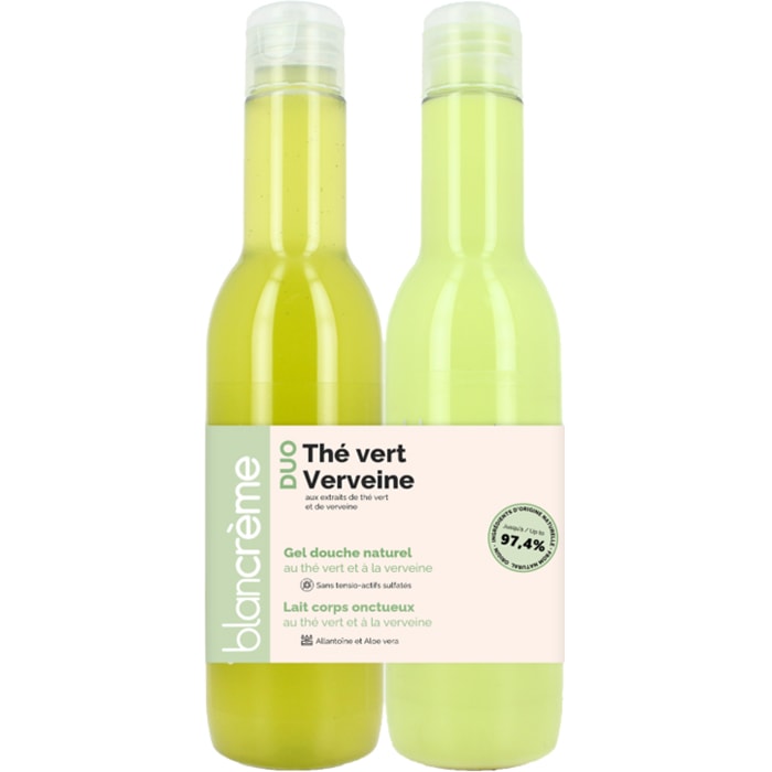 Gel douche & lait hydratant - Thé vert & verveine - Corps - 2 x 200 ml