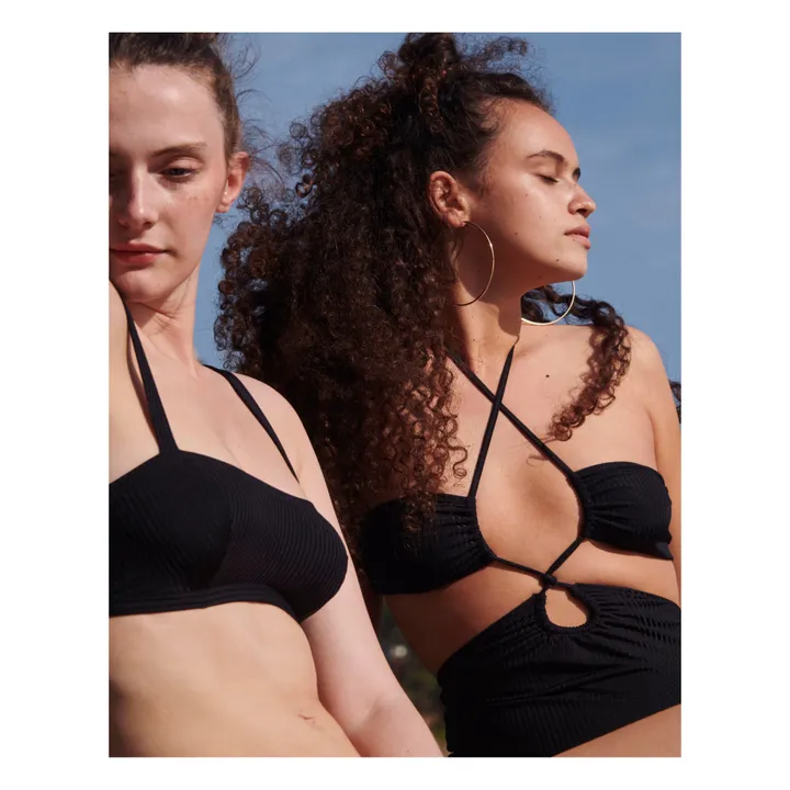 Albertine Maillot 1 Pièce Davina Côtelé | Noir