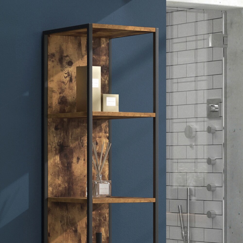 Vicco Badschrank Fyrk Vintage Badezimmerschrank Hochschrank Badregal 5 Fächer