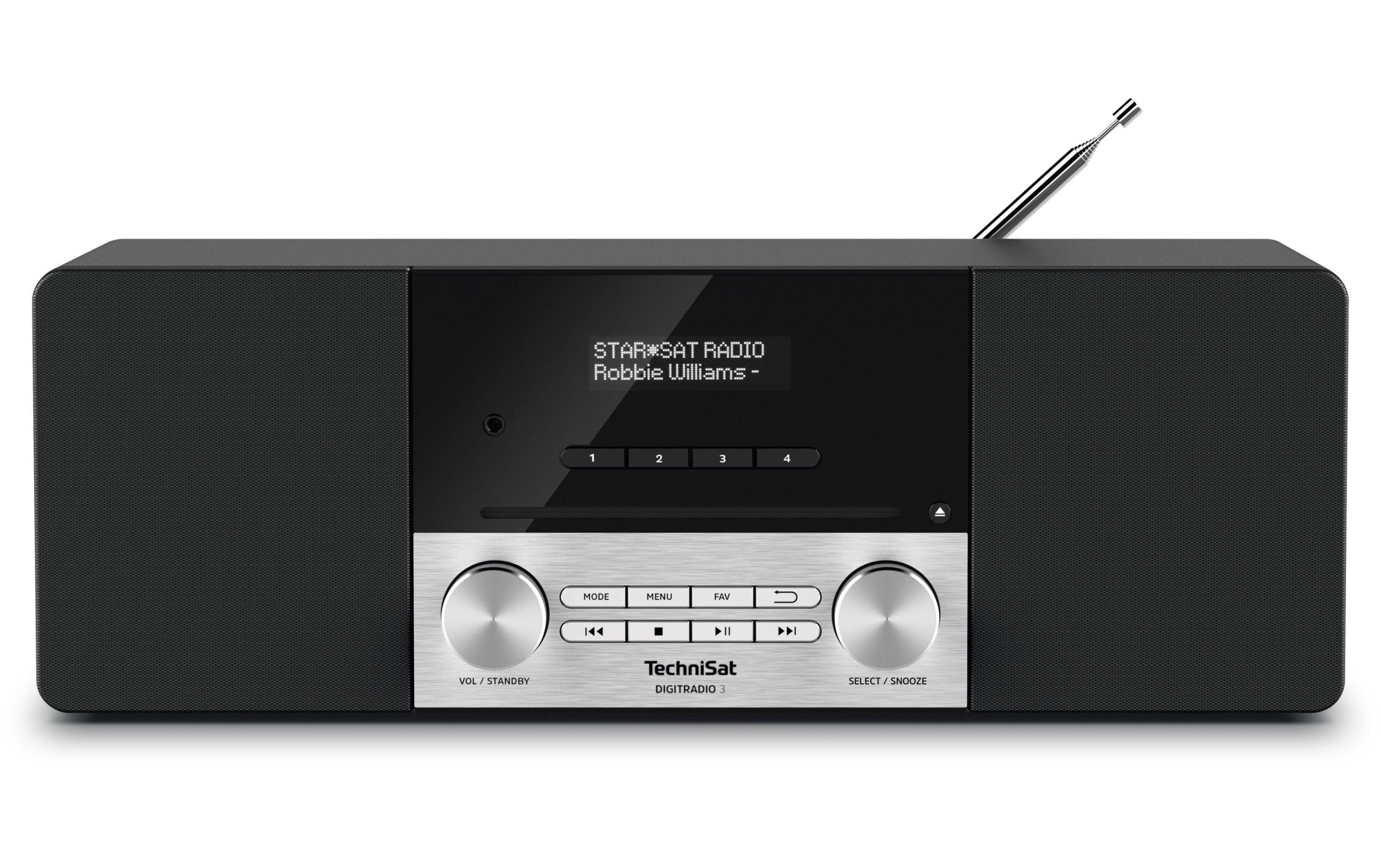 DigitRadio 3 Schwarz-Silber<br>DAB+/UKW/CD-Stereoradio mit Bluetooth-Audiostreaming