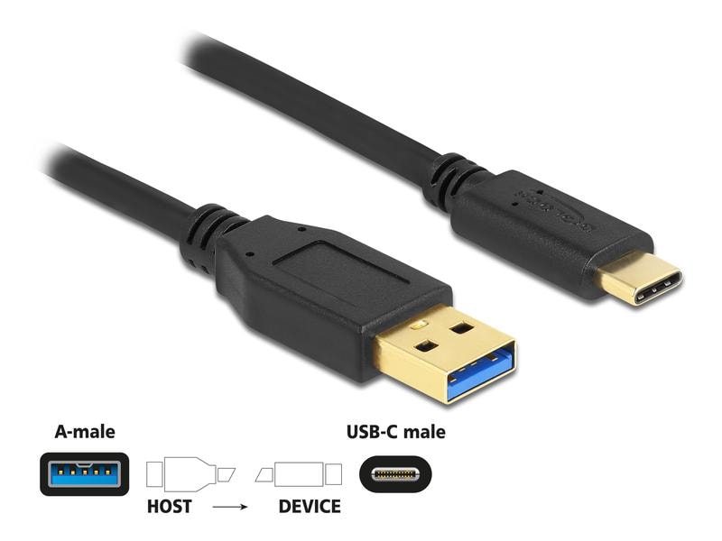 Delock USB 3.1-Kabel USB A - USB C 3 m SuperSpeed USB (USB 3.2 Gen 1) Kabel Typ-A zu USB Type-C 3 m