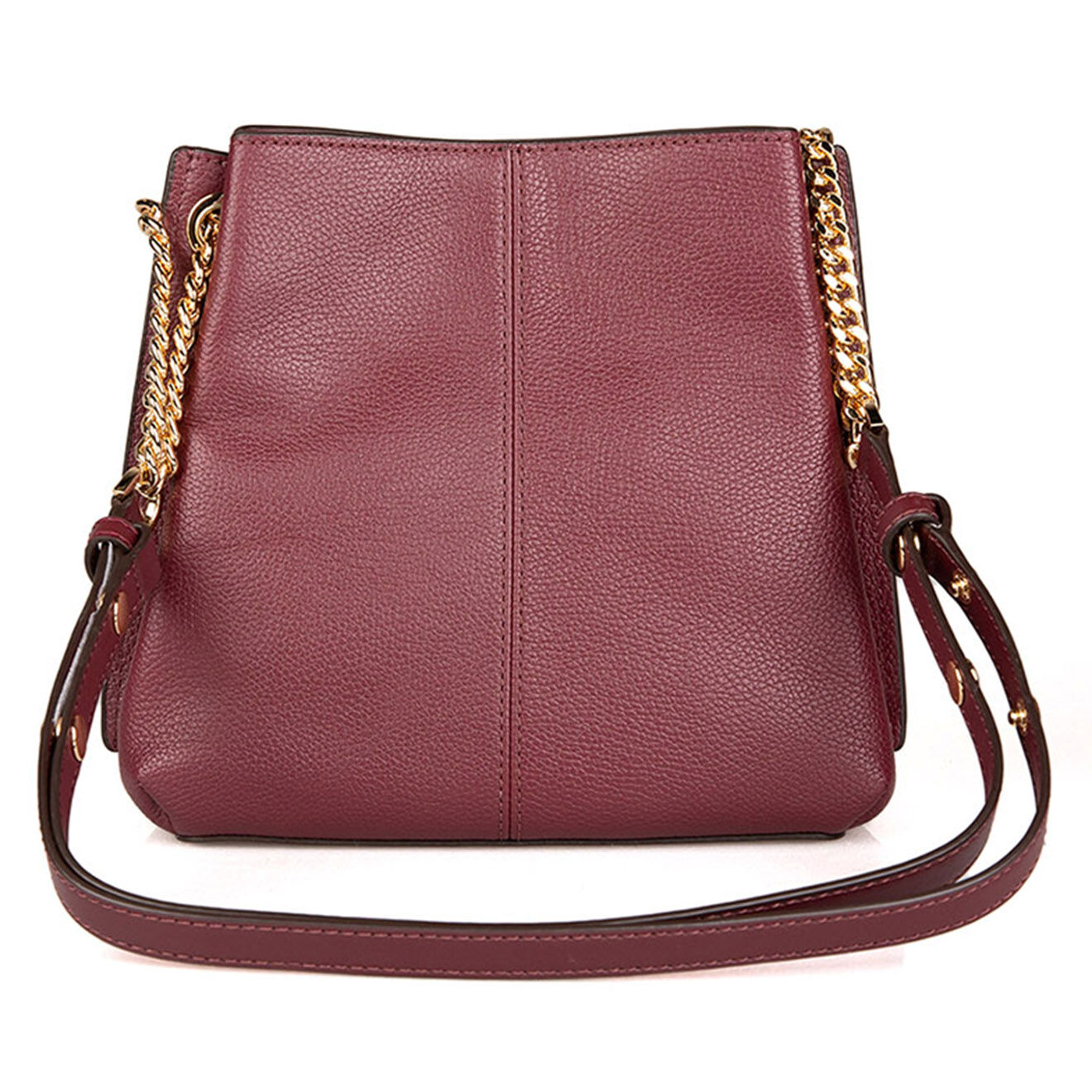 Michael Kors Sac seau en Cuir Teagen bordeaux - 17x12x9 cm