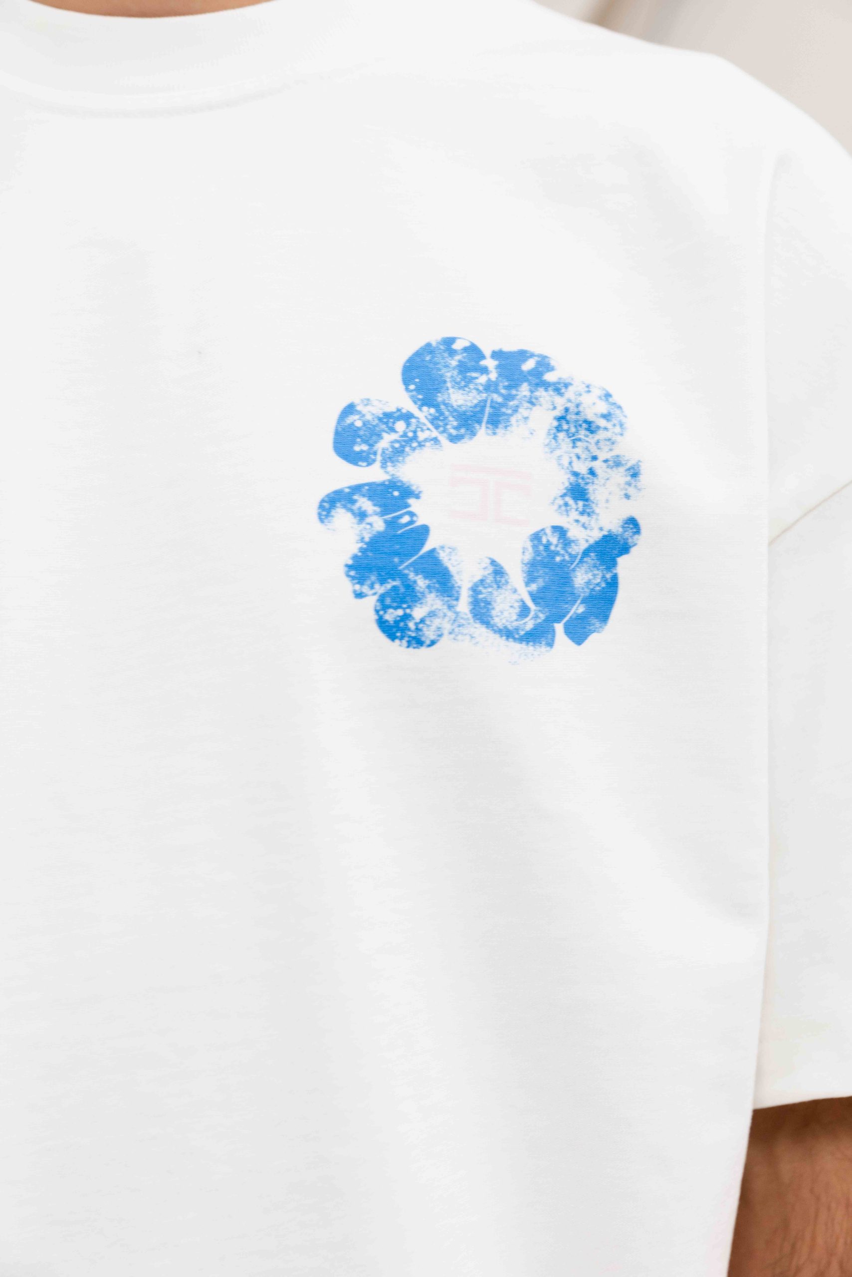 Jorcustom Flowers Loose Fit T-Shirt Heren Wit