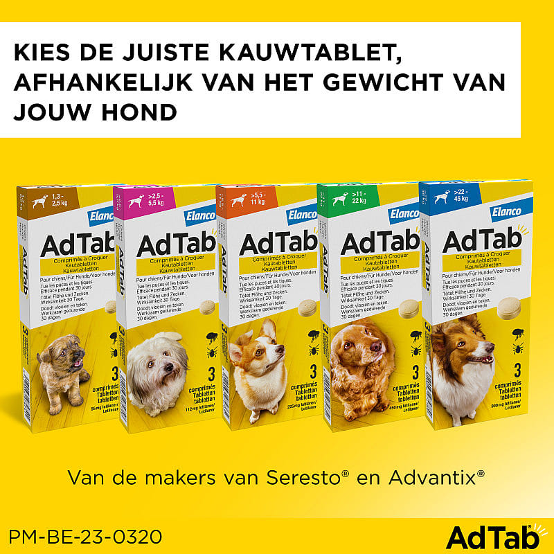AdTab Hond 3 tabletten | 1.3 - 2.5 kg | 13414
