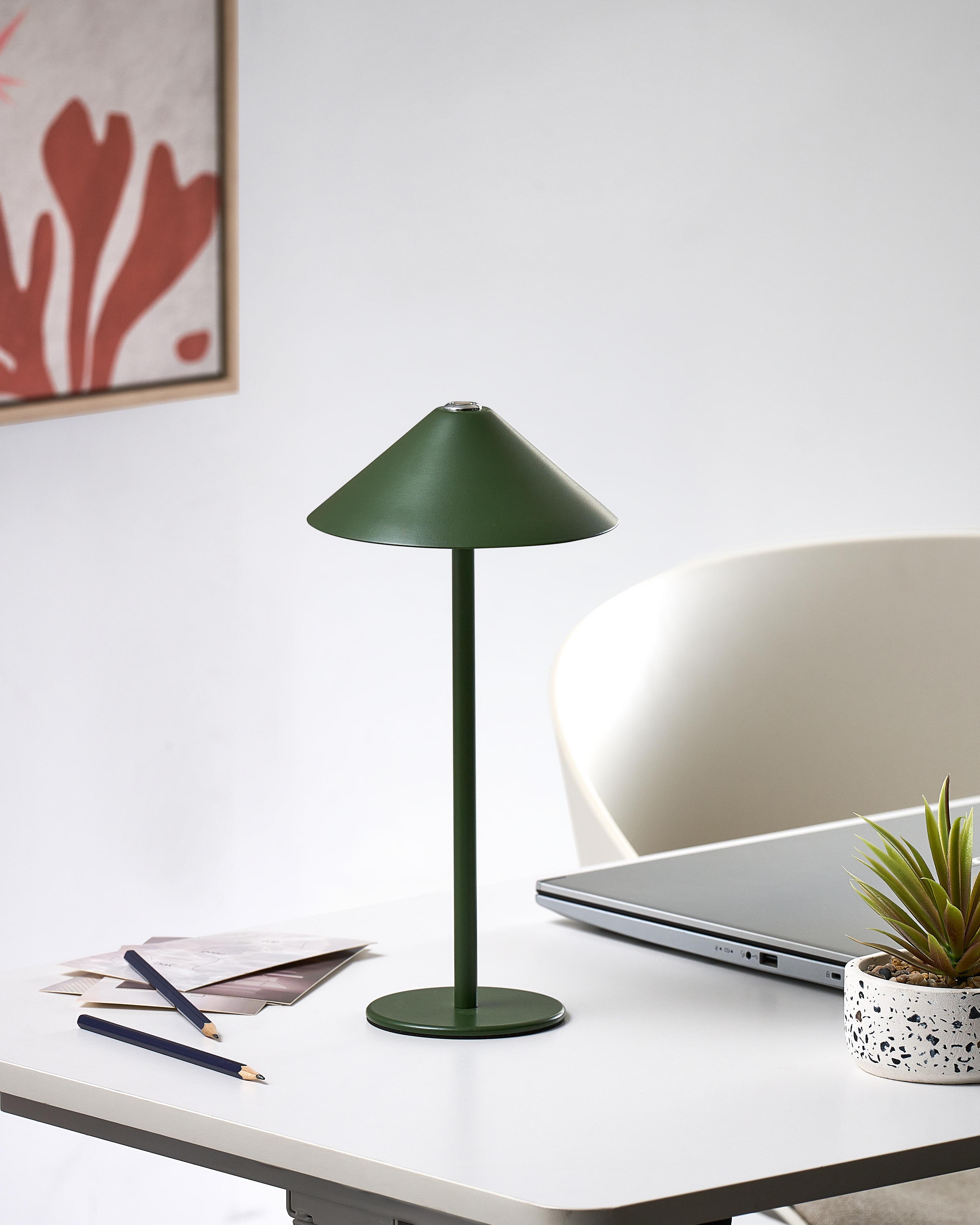 LED draadloze tafellamp MODJO met dimmer Metaal Groen