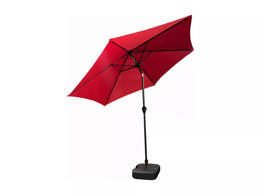 Parasol de jardin ORIENT avec inclinaison réglable en rouge, Poids 4,5 kg Dimensions L270 x l270 x H235 cm