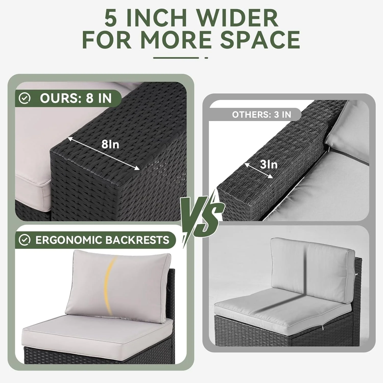 Outdoor Patio Furniture Sets with 4in Thicken Cushion