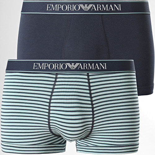 Lot De 2 Boxers 111210 Bleu Marine Bleu Clair