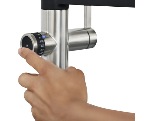 Blanco keukenkraan met filterfunctie DRINK.FILTER EVOL-S PRO geborsteld roestvrij staal 526311