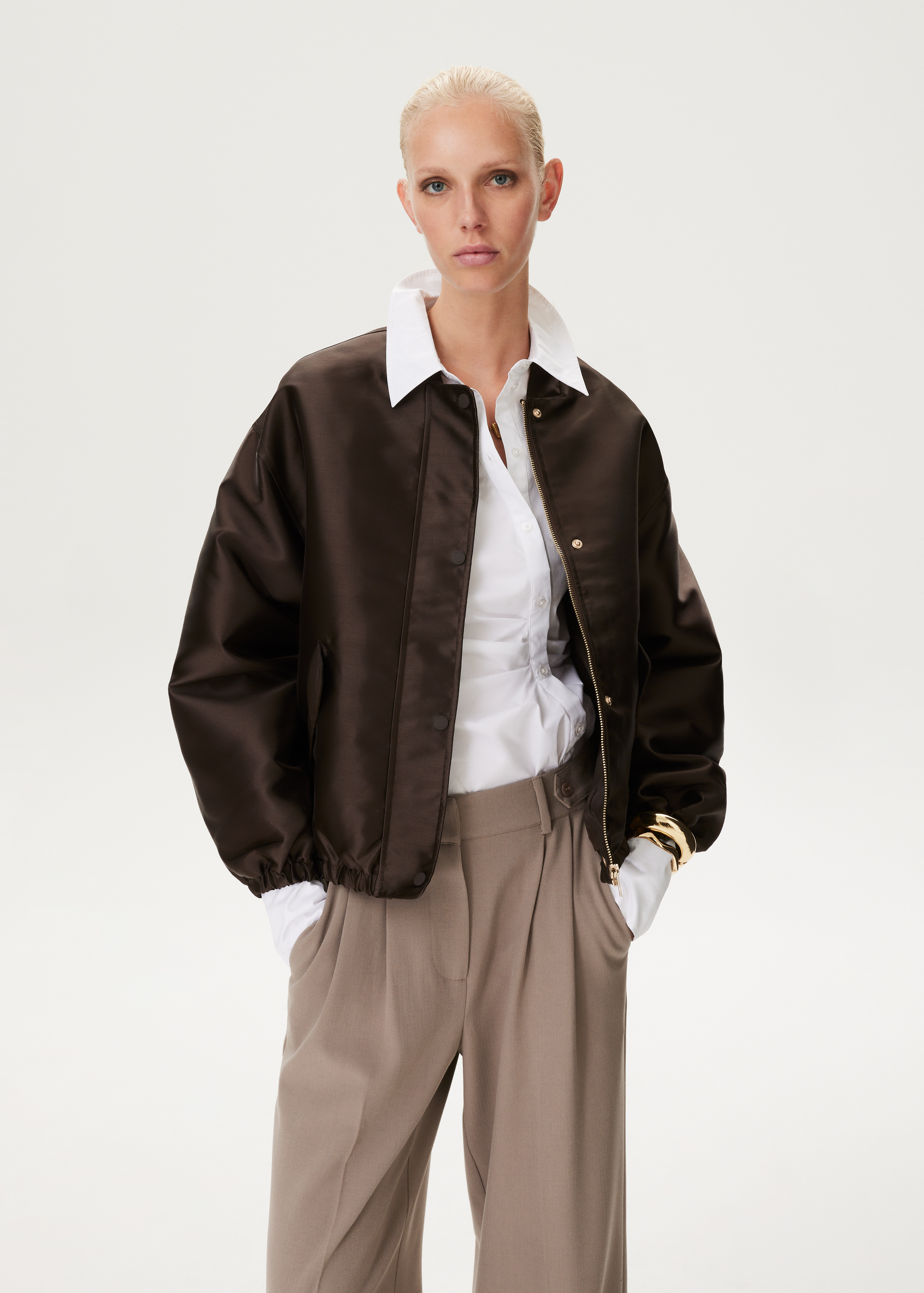Shiny bomber jacket
