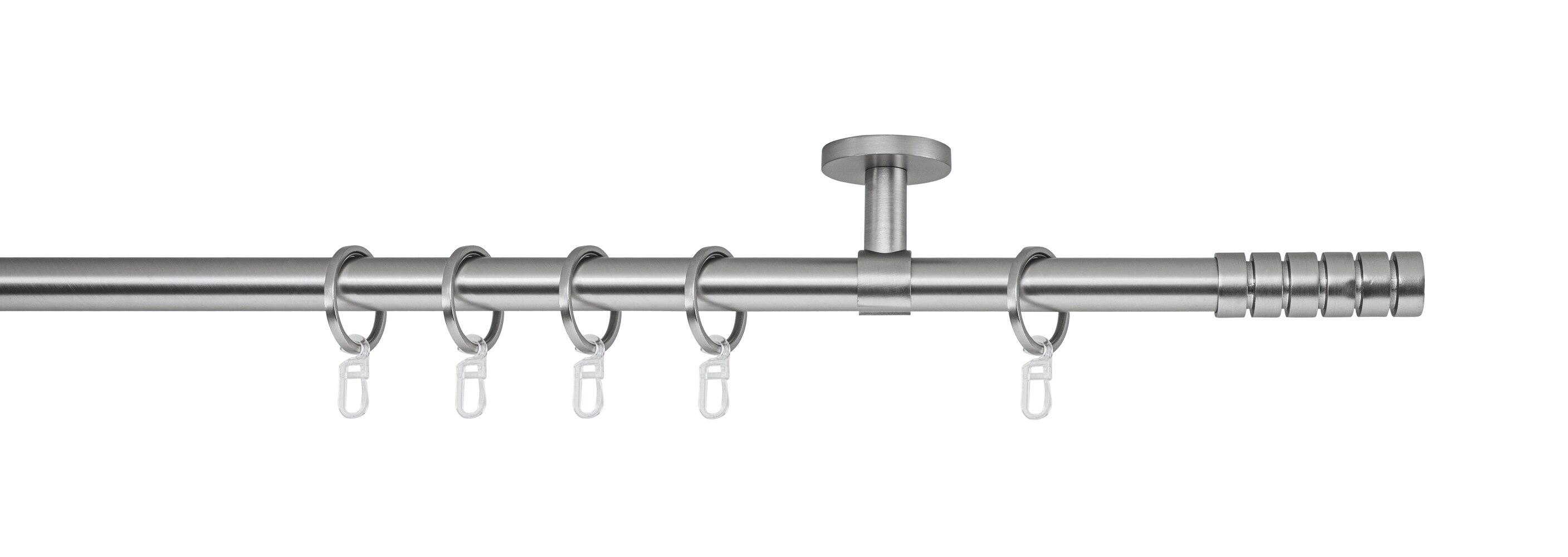 20mm,1-läufig,Rohr,Deckenträger classic,Endstück rillcube Größe: 100cm, Farbvariante: Edelstahl-Optik