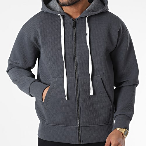 Veste Zippée Capuche UY912 Gris Anthracite