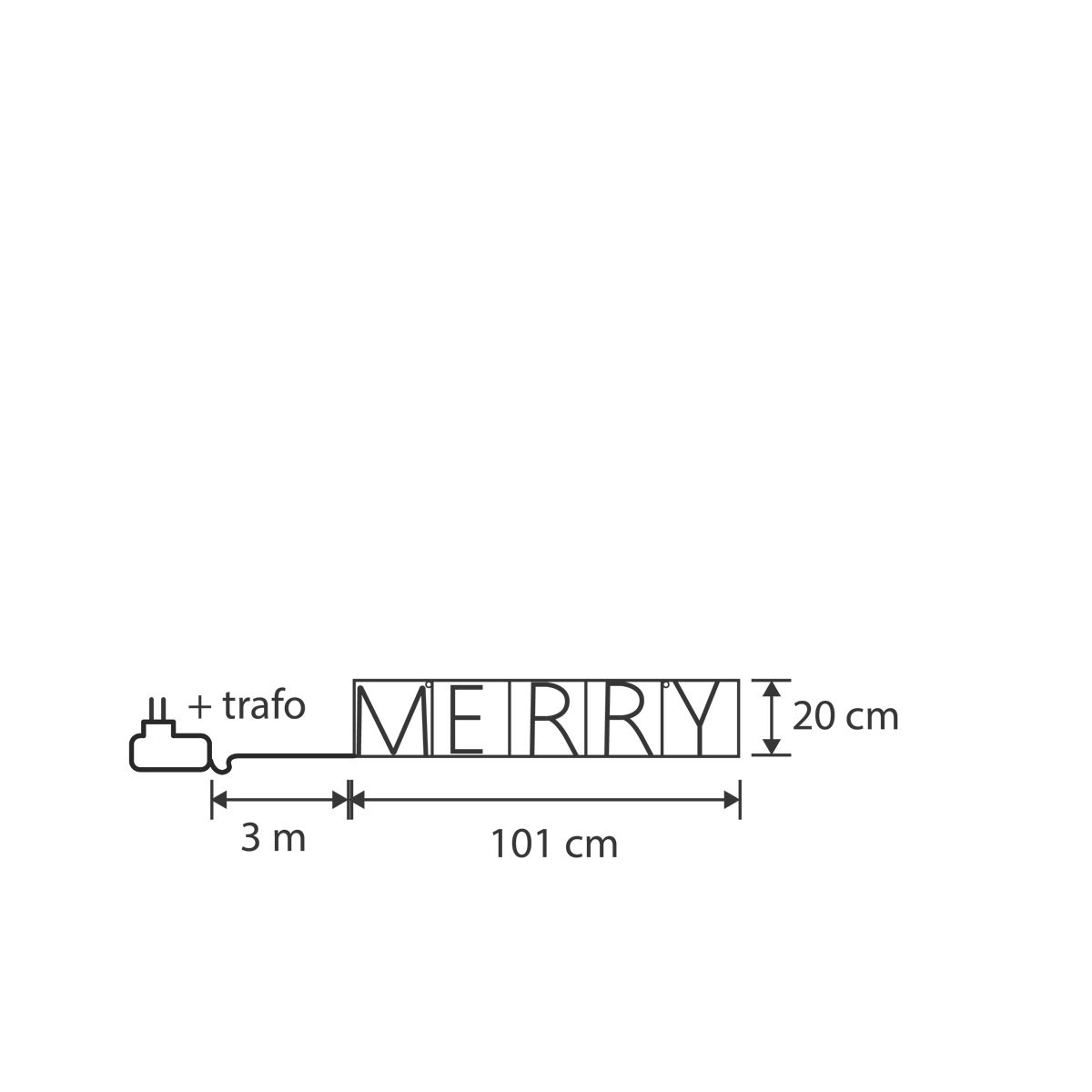 Kerst wandlamp zwart MERRY incl. LED met timer IP44 - Yoro