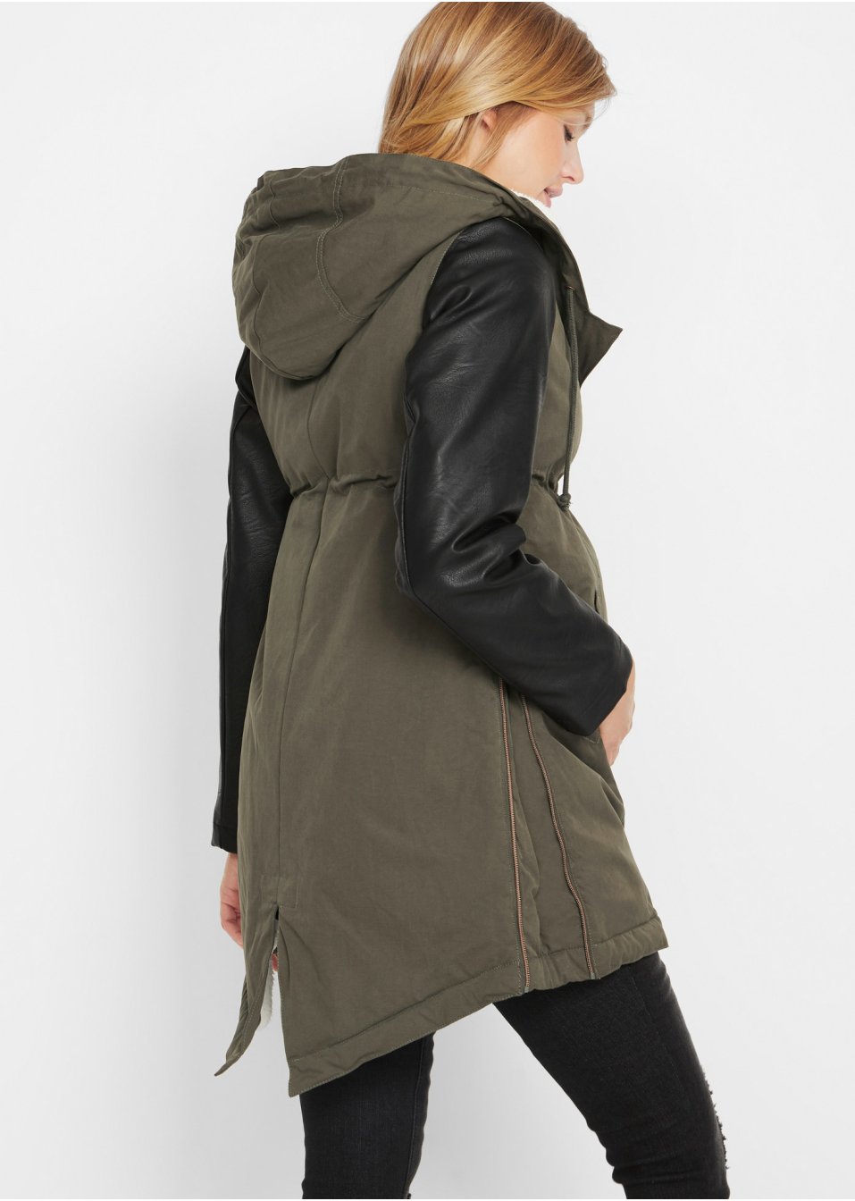 Veste de grossesse et de portage avec doublure en maille peluche