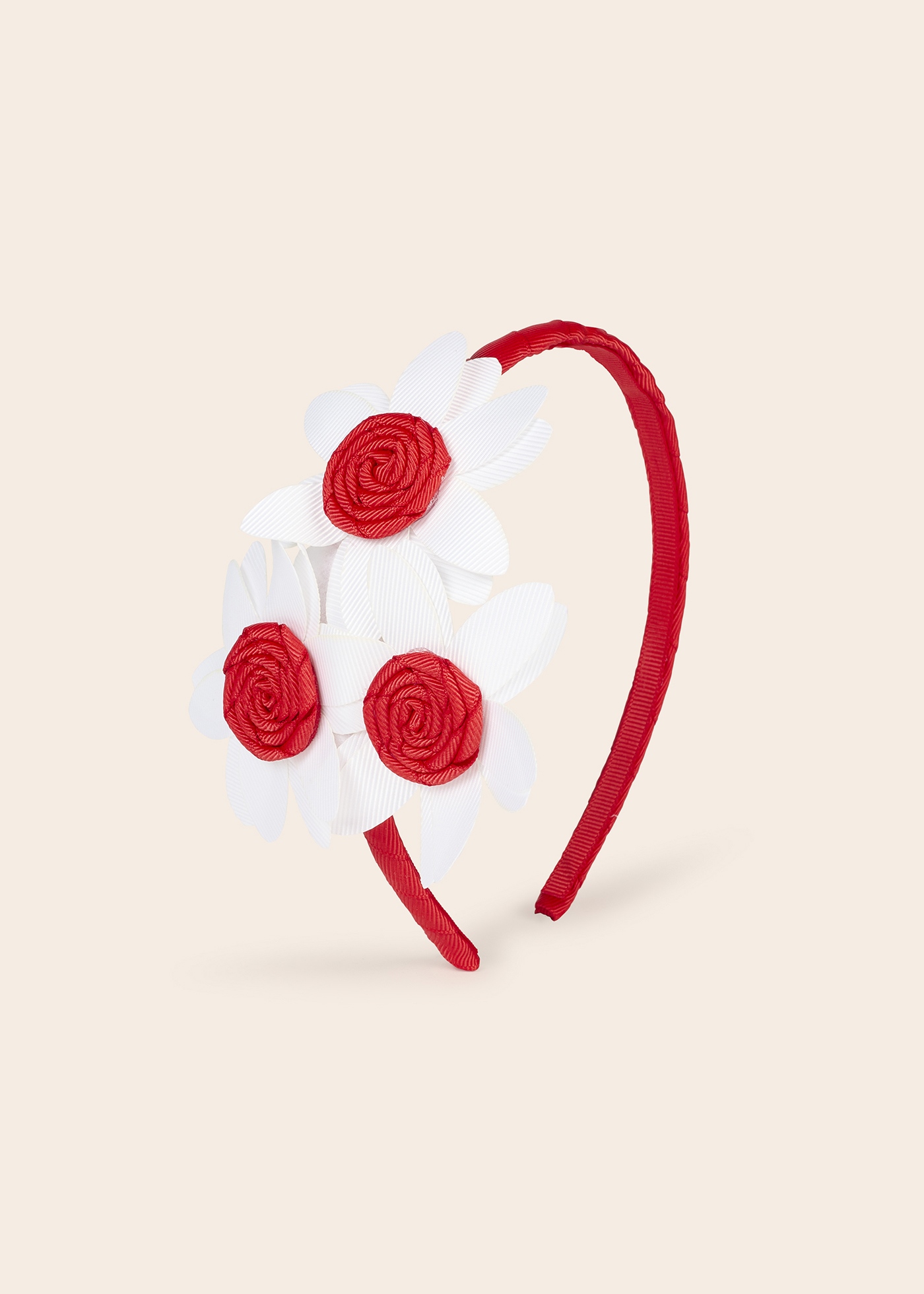 Faixa de cabelo para bebê com aplique floral