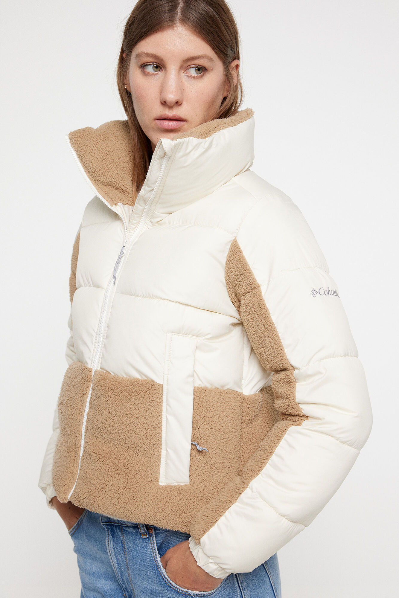 Jaqueta acolchoada híbrida feminina Columbia™ Leadbette Point™ em fleece sherpa