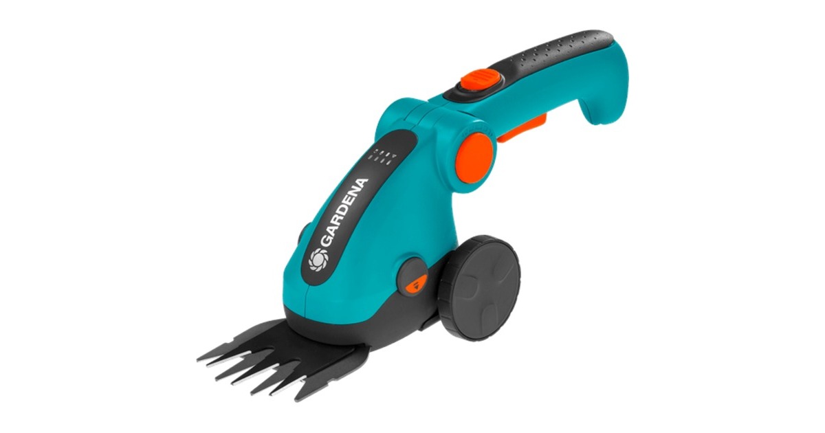 GARDENAAccugrasschaar ComfortCut Li Set  (Turquoise/zwart, Incl. Li-Ion-Accu 3,0Ah, wielen en een telescopische steel)