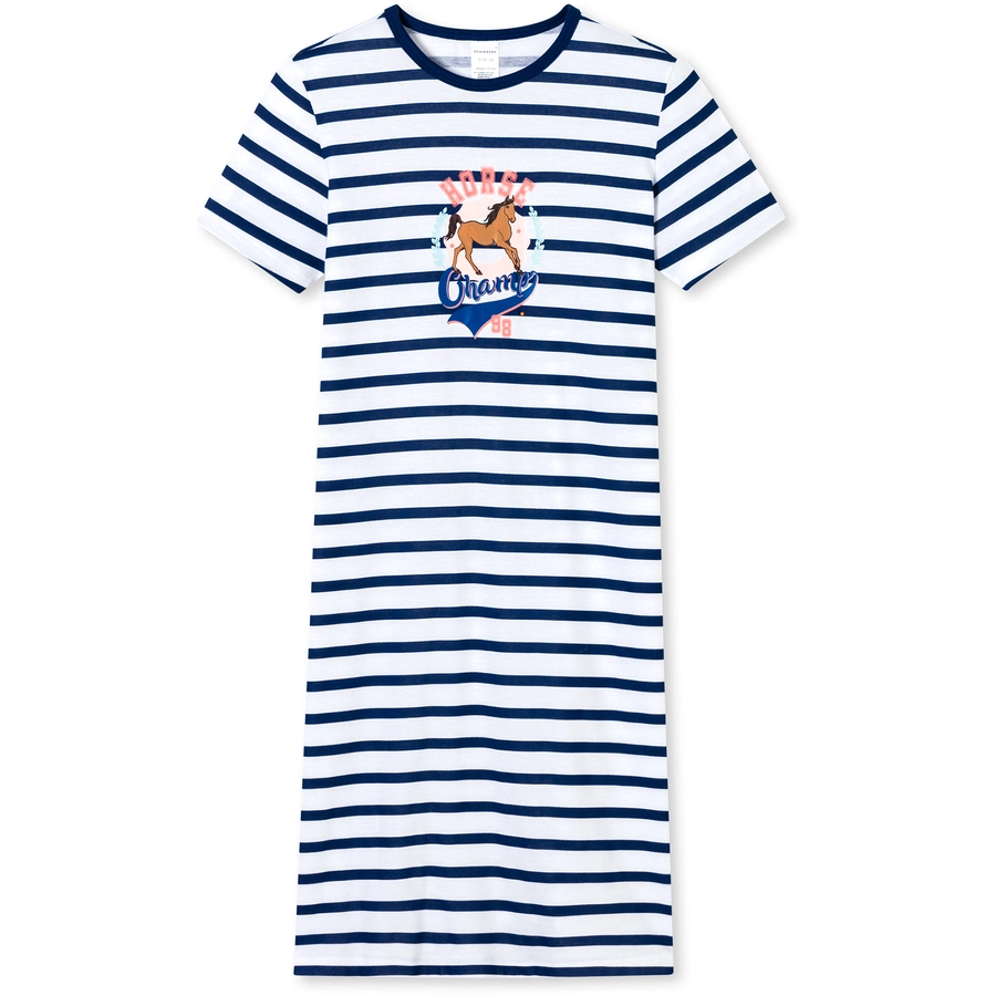 Schiesser Nachthemd Horse World Organic Cotton weiss