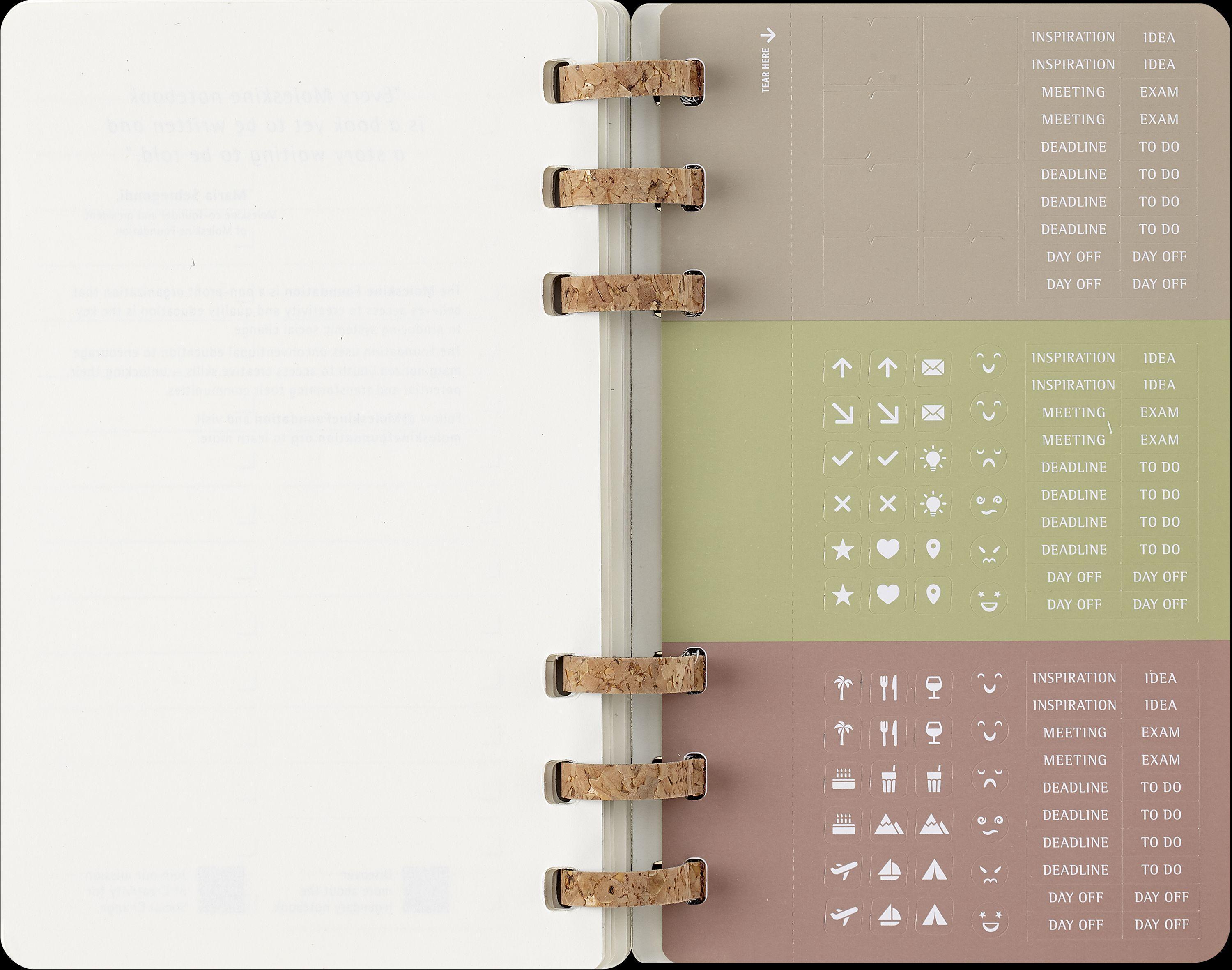 Moleskine 12 Monate Studienplaner mit Spiralbindung 2025, L/A5