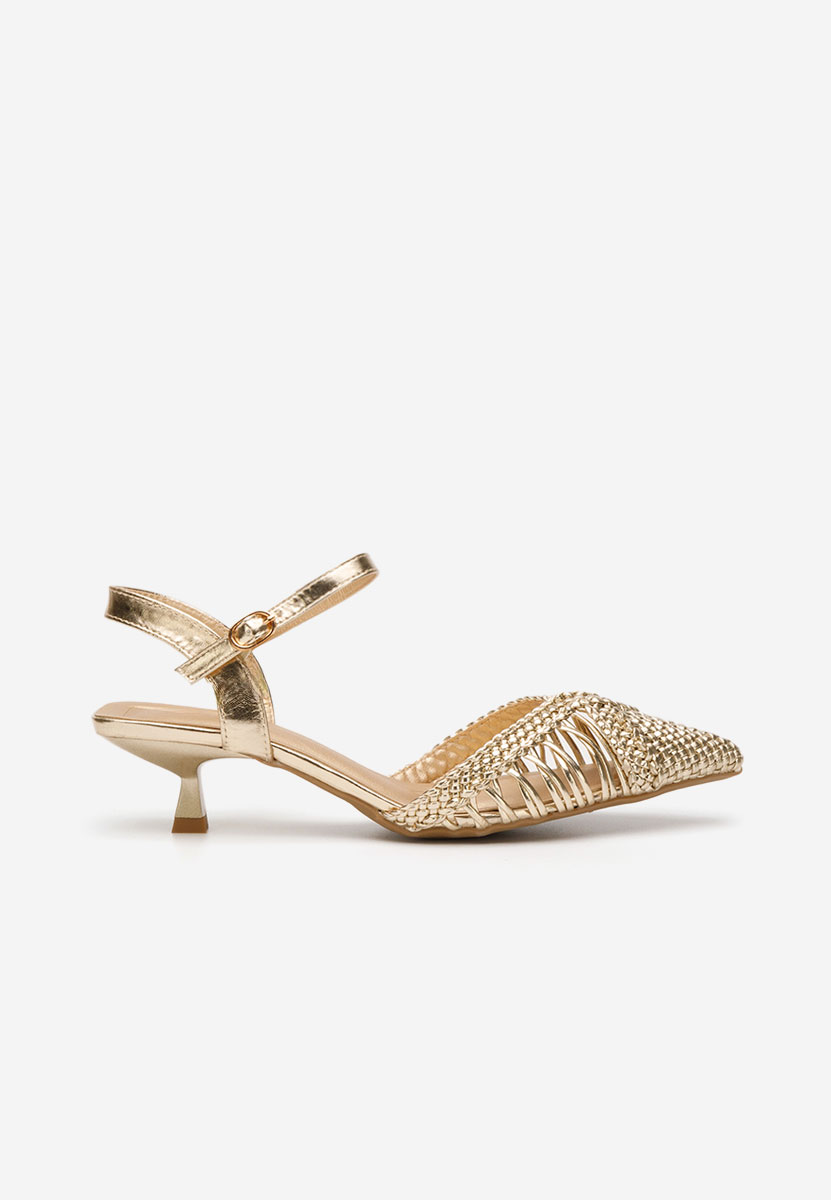 Chaussures élégantes à talon dorées Abigail