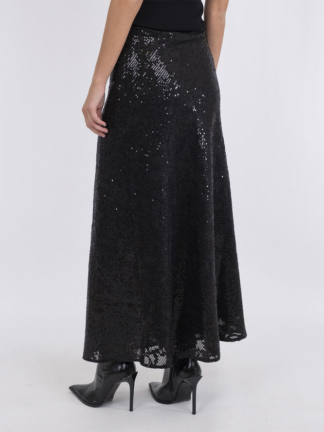 Neo Noir Vicky Sequins Skirt Sort
