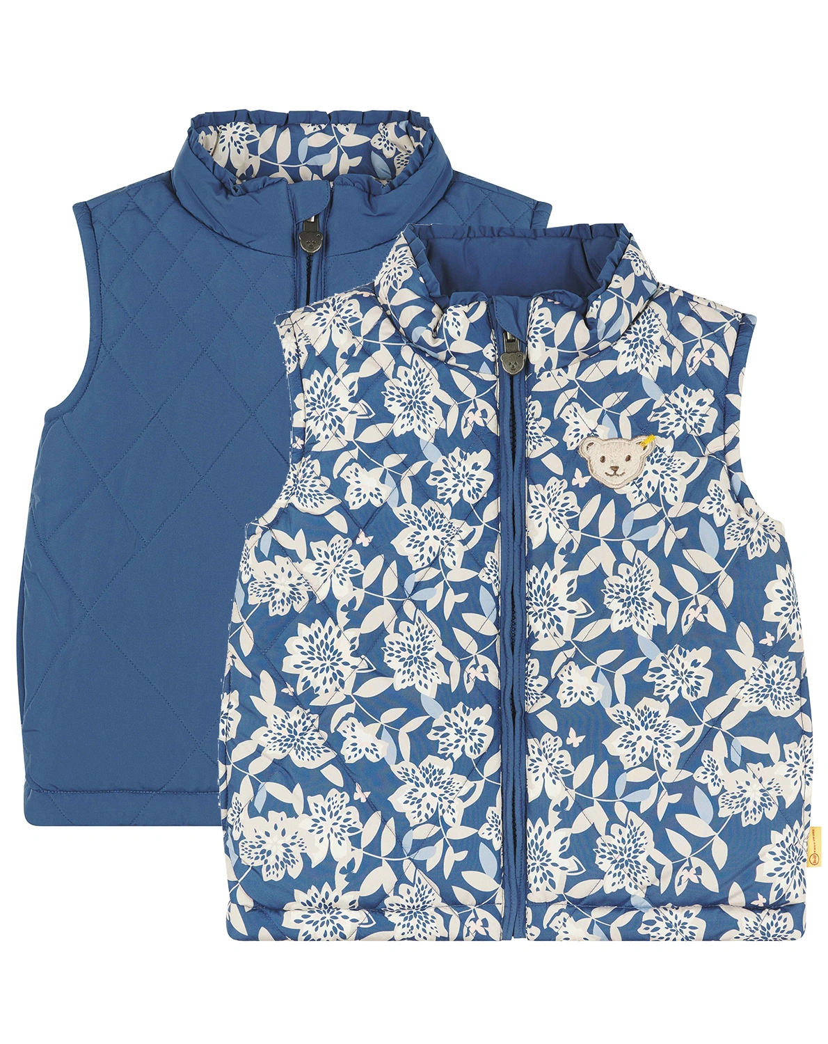Wendeweste FLOWERS in bijou blue