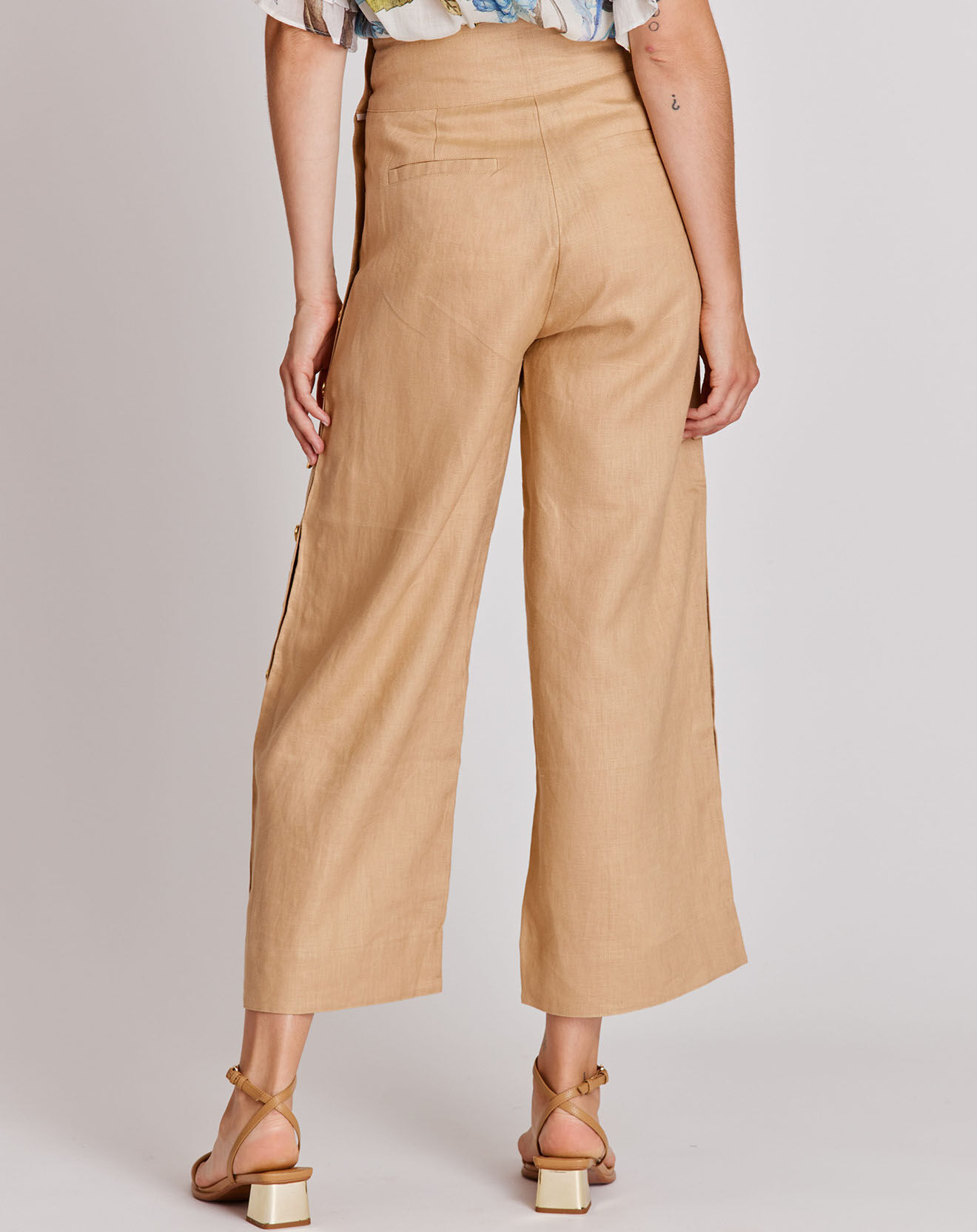 Derhy Pantalon 100% Lin Maiwen beige