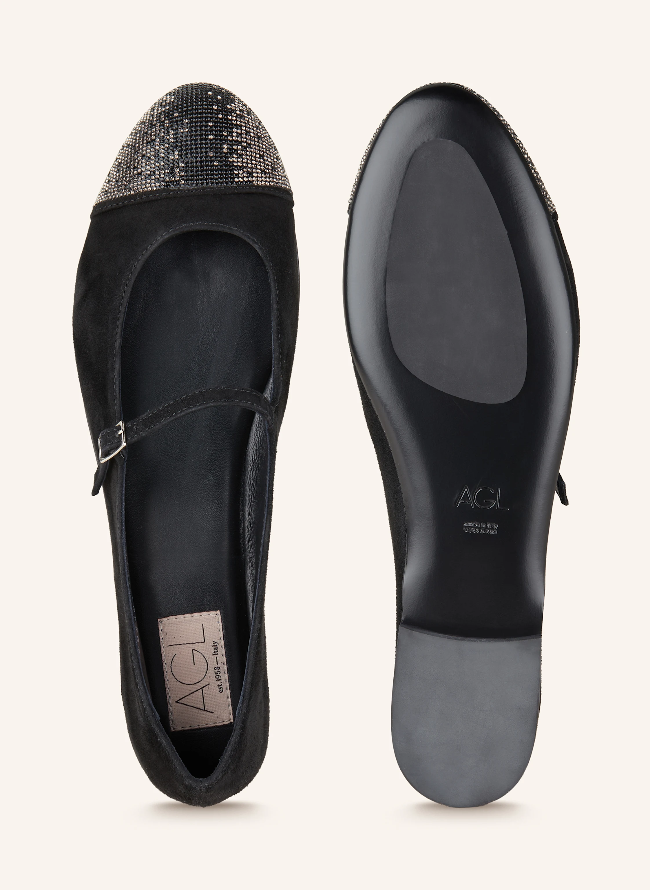 AGL Mary-Jane-Ballerinas MILLY mit Schmucksteinen
