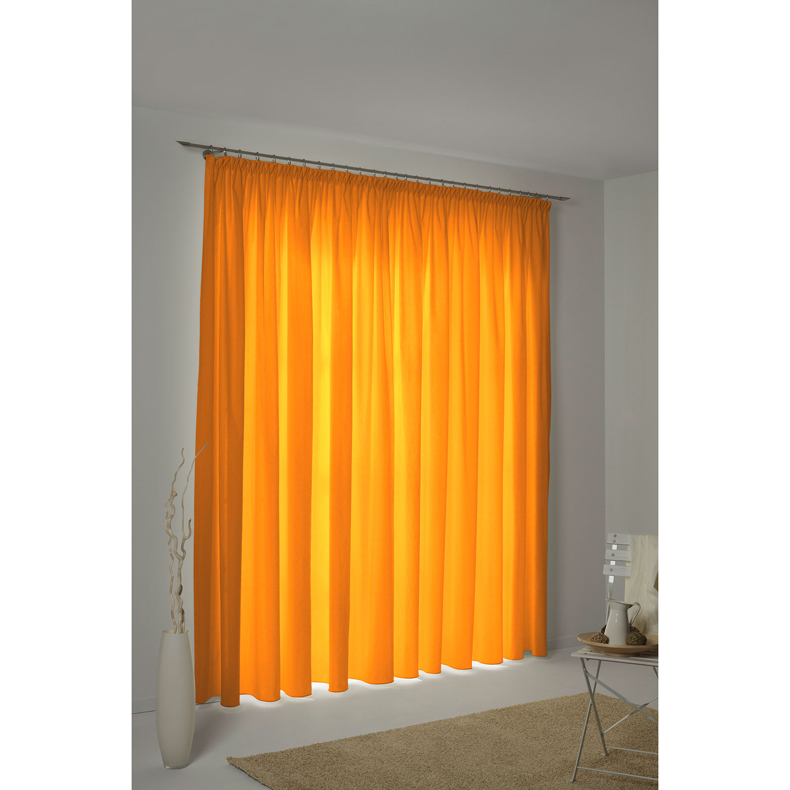 Einzelschal mit Kräuselband WIRTHNATUR - orange - 2-lagig - 130x145 cm