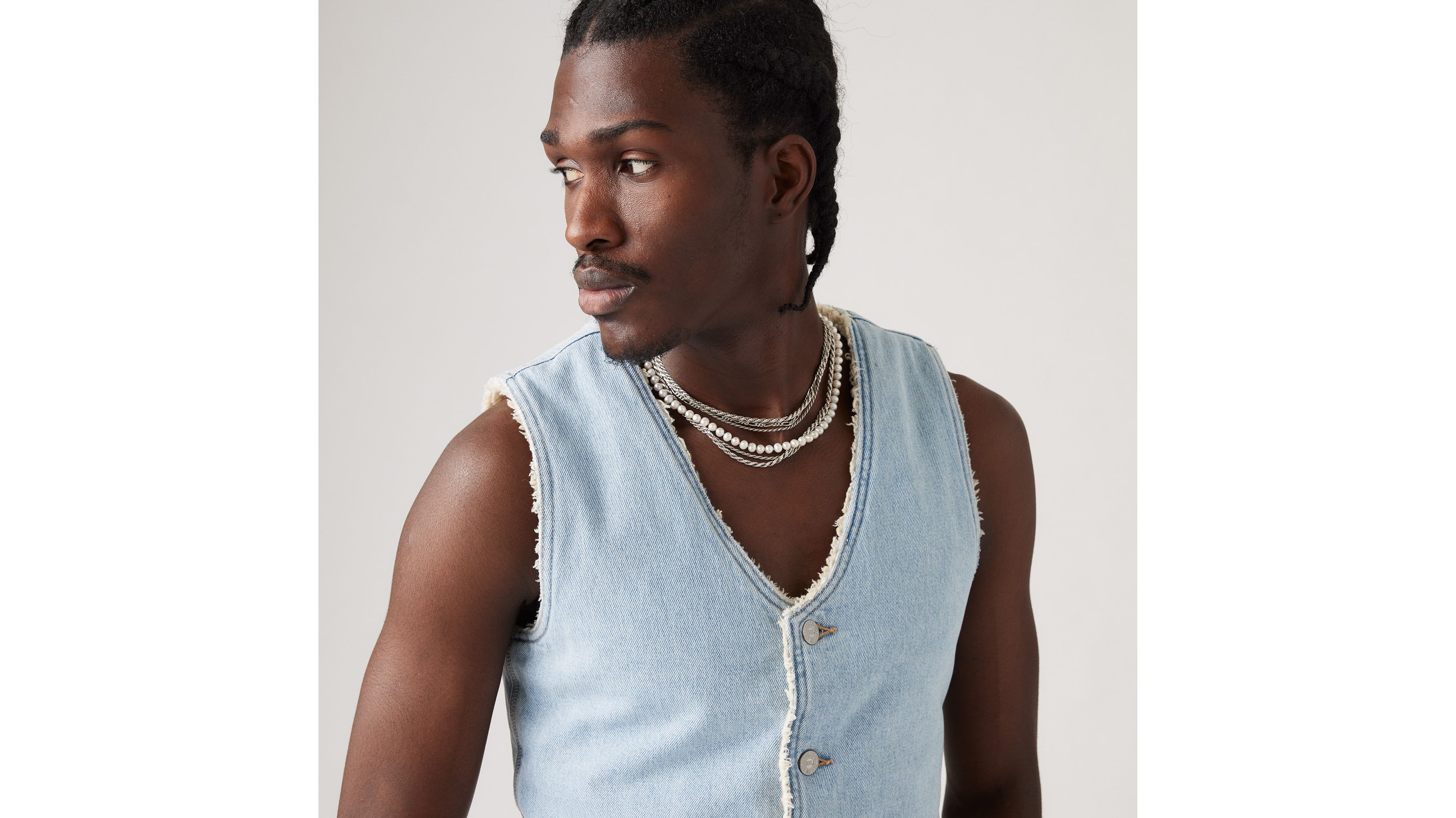 Levi's® x ERL Denim Veste sans manche Denim - Light Indigo - Bleu