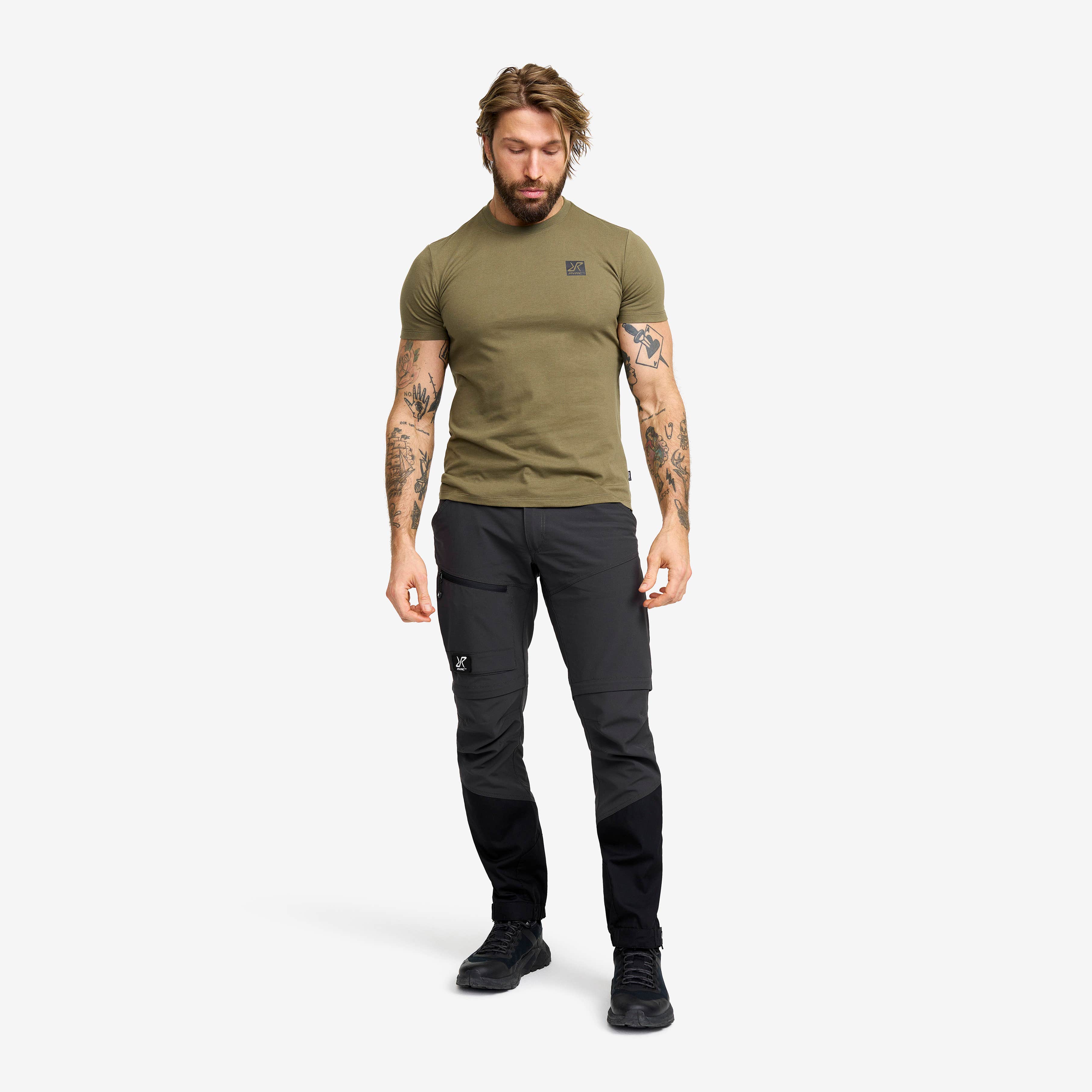 Easy Graphic Logo T-shirt Slim Fit Herre Burnt Olive