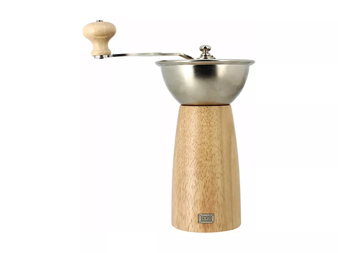 Ogo Living - Moulin A Cafe Manivelle Auguste En Bois D'hevea