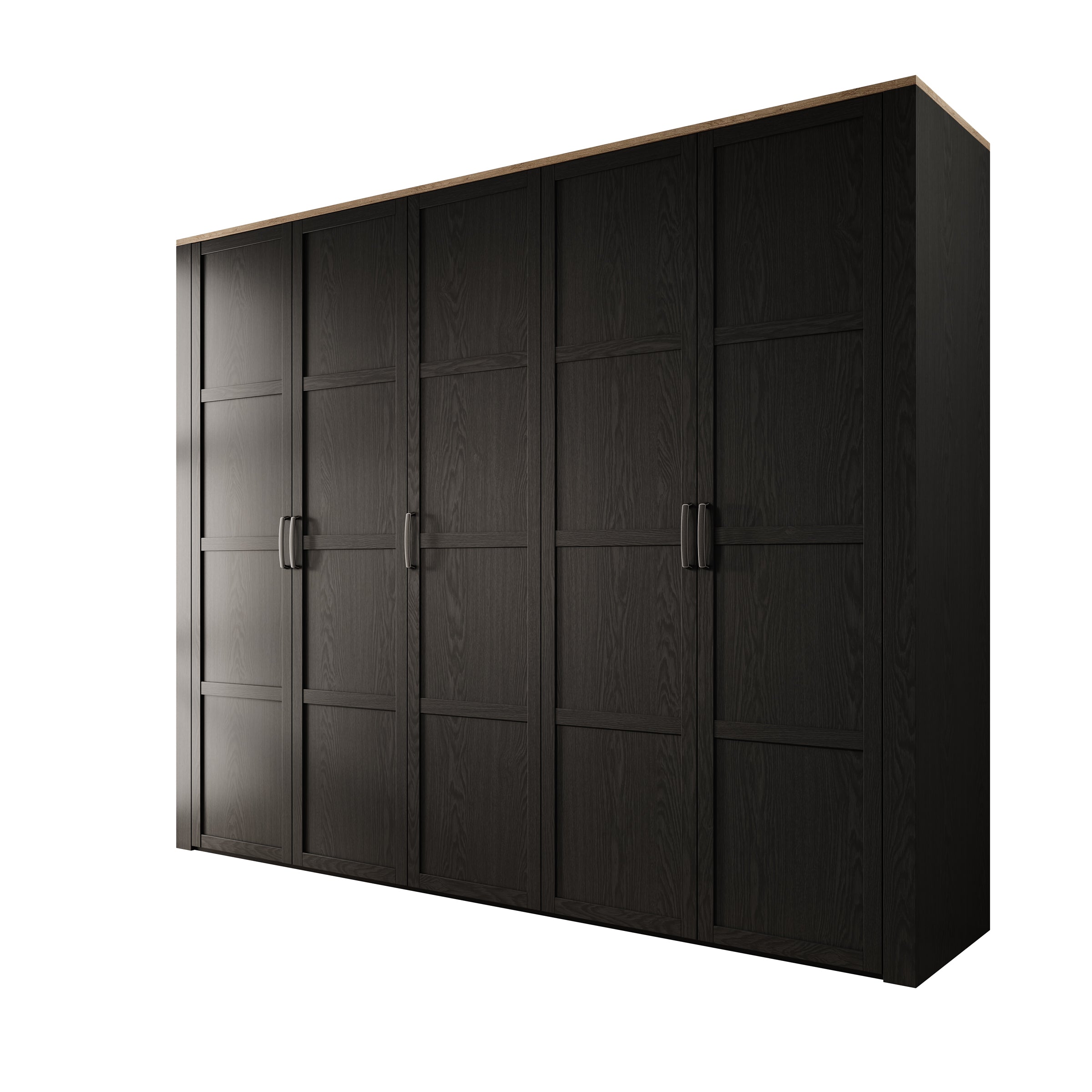 Borello - Kledingkast 5 deurs - Zwart - 266x60x214 cm