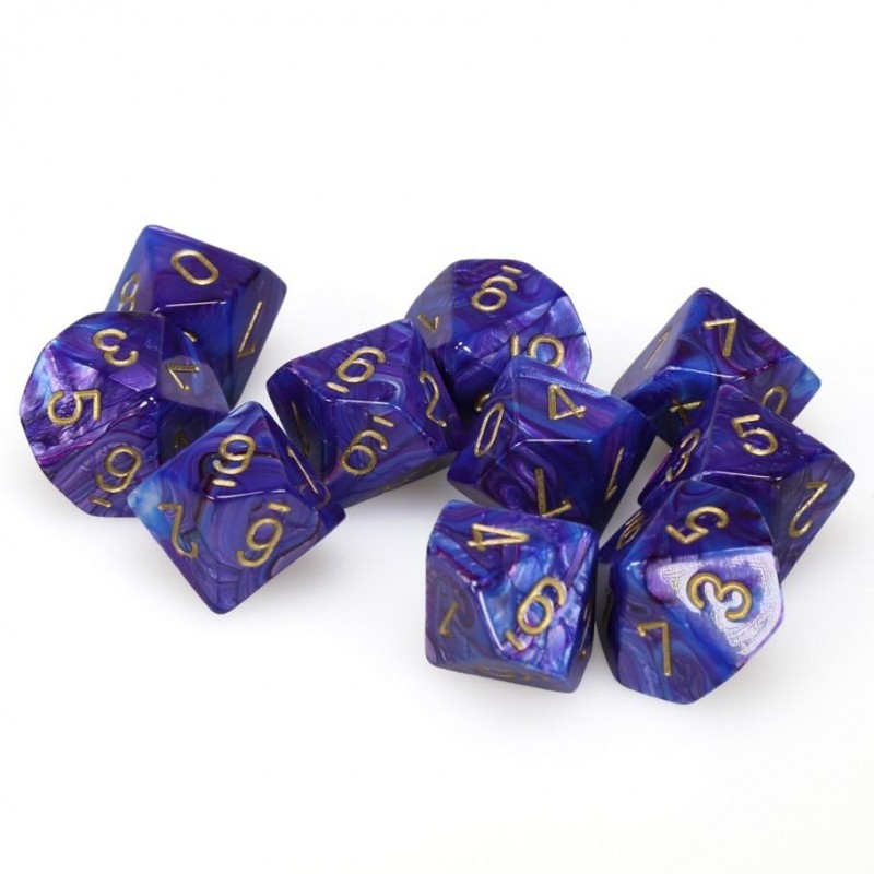 10 dés D10 * lustrous * VIOLET